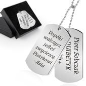 Nieśmiertelniki stal chirurgiczna prezent dla niego dla mężczyzny + GRAWER