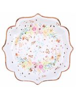 Talerzyki papierowe kwiaty rose gold, 21 cm 10 szt.