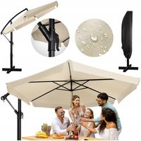 PARASOL OGRODOWY DUŻY SKŁADANY Z FALBANĄ WYSIĘGNIKIEM MOCNY 400cm OBROTOWY