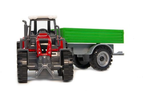 Traktor z przyczepą czerwony na Arena.pl