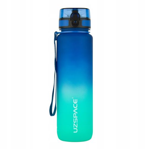BUTELKA NA WODĘ 1L TRITAN Bidon z miarką motywacyjną niebiesko-turkusowy na Arena.pl