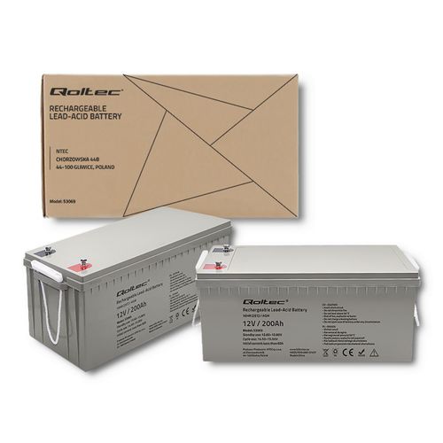 Qoltec Akumulator AGM | 12V | 200Ah | max. 3000A na Arena.pl