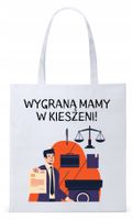 Dla Prawnika Adwokata Torba Eco Biała Shopper Z Nadrukiem Ze Zdjęciem