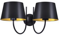 Lampa ścienna Sasto K-4338 z abażurami czarna złota