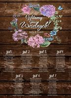 Plan stołów weselnych rozmieszczenie gości wesele tablica 70x50