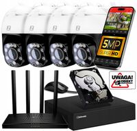 Zestaw MONITORINGU WiFi 4 KAMERY Obrotowe 5MPx Wykrywanie LUDZI, AUDIO