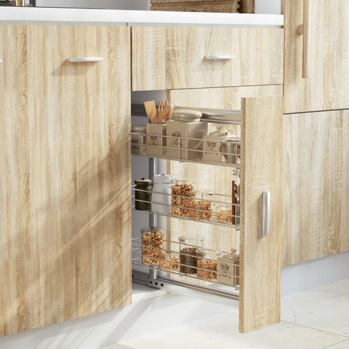 3-poziomowy wysuwany kosz druciany, srebrny, 47x15,5x55,5 cm na Arena.pl