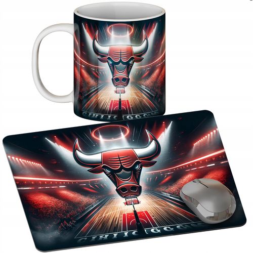 ZESTAW KUBEK + PODKŁADKA - CHICAGO BULLS - PREZENT WIELE WZORÓW + IMIĘ na Arena.pl