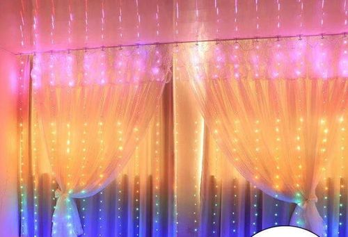 Kurtyna Świetlna LED 3x3 M Lampki świąteczne choinkowe girlanda RGB pilot na Arena.pl