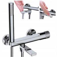 BATERIA WANNOWA PRYSZNICOWA ŚCIENNA Z MIESZACZEM VALVEX POLSKA DECOR CHROM