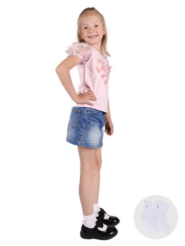 Skarpety dziewczęce bawełniane ażurowe z jetami białe 2PAK 31-34 YOCLUB na Arena.pl