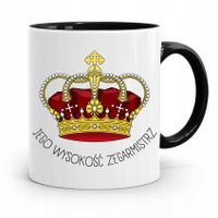 Kubek Czarny Dla Zegarmistrza Jego Wysokość Z Nadrukiem Ze Zdjęciem