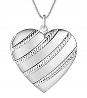 NASZYJNIK SERCE MEDALION KOLOR SREBNY