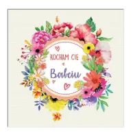 Karnet Okolicznościowy, Wianek Z Kwiatów Dla Babci