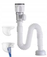 SYFON DO UMYWALKI harmonijkowy giętki ze zbiornikiem elastyczny giętki