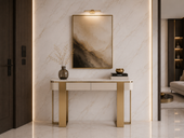 Konsola glamour z marmurem i szufladami Sofia 120x38x85