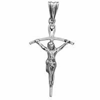 SREBRNY KRZYŻ PAPIESKI Z CYRKONIĄ Z UKRZYŻOWANYM JEZUSEM SREBRO PRÓBY 925