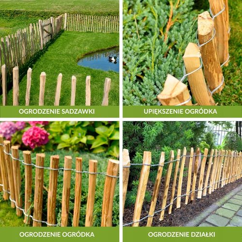 PŁOT DREWNIANY ogrodzenie leszczynowe - dł. 10 m x wys.60cm, rozstaw 4-6 cm na Arena.pl