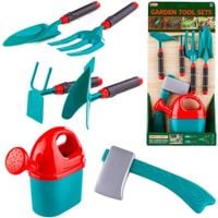 Zestaw Narzędzi Ogrodowych Dla Dzieci 6 Elementów Łopatka Konewka Motyka