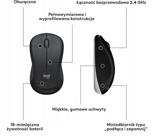 Zestaw Logitech MK540 Bezprzewodowy Klawiatura i Mysz QWERTY czarny na Arena.pl