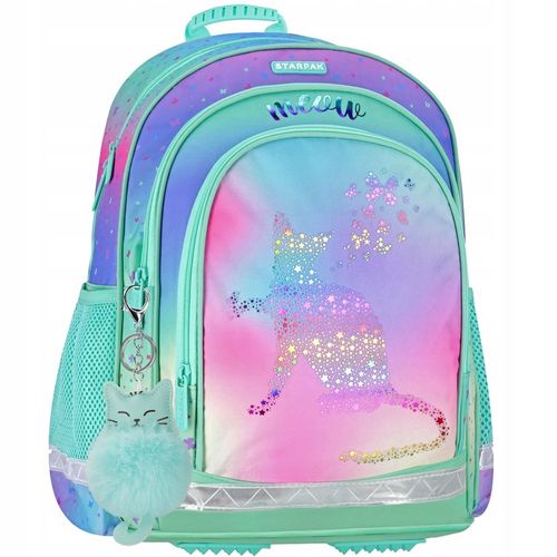 PLECAK SZKOLNY TORNISTER KLASA 1-3 Z KOTKIEM HOLO OMBRE KOT KOTEK KITTY na Arena.pl