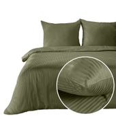 Pościel satynowa komplet 220X200 VERA oliwka