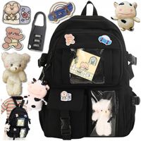 PLECAK TORNISTER SZKOLNY DO SZKOŁY MŁODZIEŻOWY MIŚ PRZYPINKI DLA UNISEX