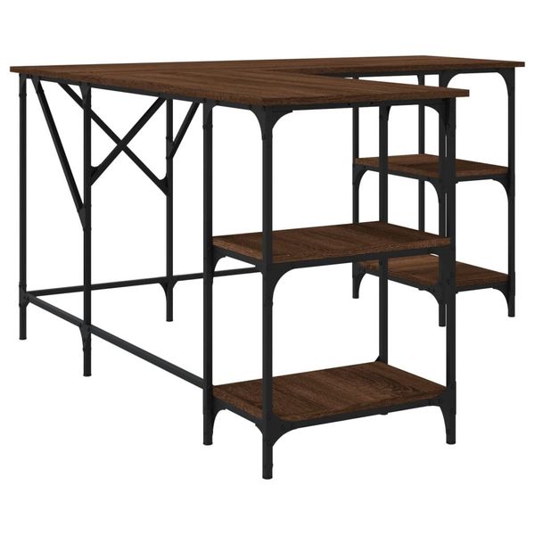 Emaga Biurko, brązowy dąb, 139x139x75 cm, materiał drewnopochodny zdjęcie 6