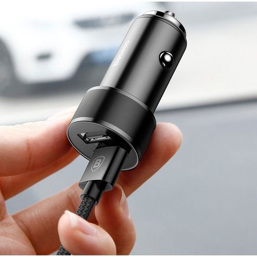 BASEUS 2IN1 2-PORT CAR CHARGER + LIGHTNING CABLE BLACK na Arena.pl