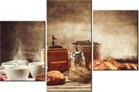 60 90CM OBRAZ 3 ELEM SMAKOWITE ŚNIADANIE ŚCIENNY DRUK PŁÓTNO