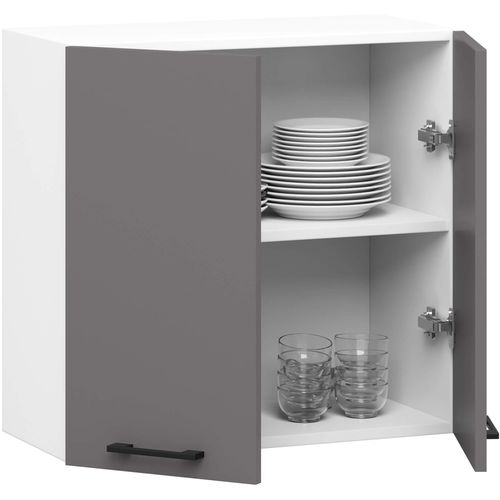 WISZĄCA SZAFKA KUCHENNA OLIWIA W 60cm BIAŁA / GRAFIT SZARY na Arena.pl