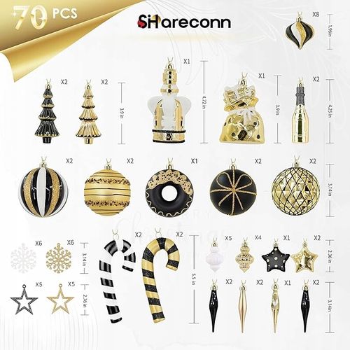 70 sztuk zestaw ozdób choinkowych nietłukące plastikowe bombki na choinkę na Arena.pl