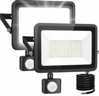 2x Naświetlacz LED Halogen 50W z czujnikiem ruchu zimny PREMIUM