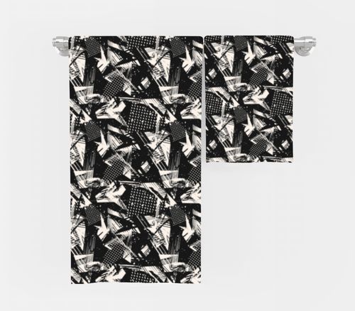 RĘCZNIK Białe kształty z twoim dowolnym tekstem 150x70cm 010H na Arena.pl