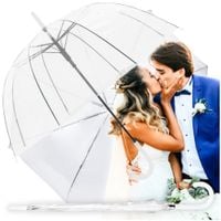 Duży parasol parasolka przezroczysty ślubny wytrzymały mocny elegancki xxl