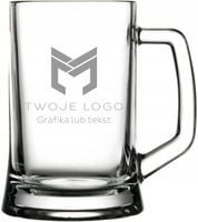 Stylowy Kufel SZKLANY z Grawerem Logo Firmowe lub Personalizacja 50 sztuk