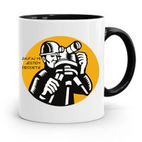 Kubek Czarny Dla Geodety Zaufaj Mi Jestem Z Nadrukiem Ze Zdjęciem