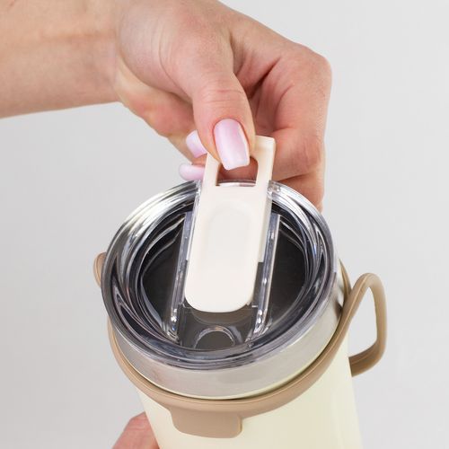 Kubek Termiczny Termos Duży 550Ml Na Herbatę Kawę Napój Podróżny Biały na Arena.pl