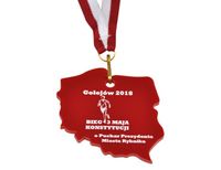medal okolicznościowy pamiątkowy ze wstążką z plexi 6x5,8 cm 50szt
