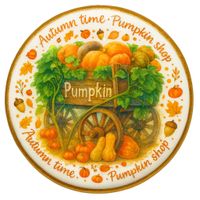 CIASTKO LUKROWANE GREEN PUMPKIN ROZ.L KOŁO JESIEŃ RĘCZNIE ROBIONE