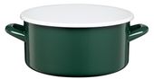 Rondel emaliowany gładki garnek niski 22 cm 4,0 l zielony butelkowa zieleń