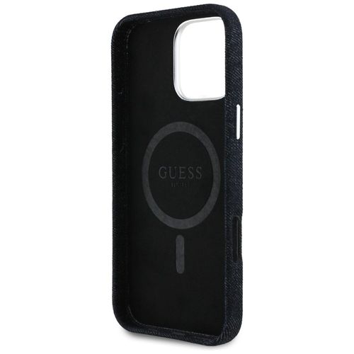 Etui Guess Denim Triangle Logo MagSafe do iPhone 16 Pro Max czarny na Arena.pl