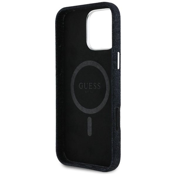 Etui Guess Denim Triangle Logo MagSafe do iPhone 16 Pro Max czarny zdjęcie 7