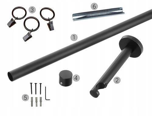 Karnisz METALOWY pojedynczy fi19 mm LOFT - 140cm Czarny mat na Arena.pl