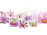 70CM 150CM OBRAZ 5 ELEM DELIKATNE KWIATY ŚCIENNY