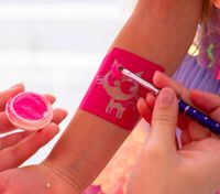 TATUAŻE SZABLONY BROKATY ZESTAW DO ROBIENIA TATUAŻY BROKATOWE ZMYWALNE