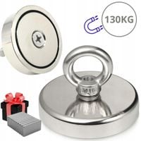 MAGNES NEODYMOWY 130 KG 75 MM Z UCHWYTEM DO ZAWIESZANIA + GRATIS