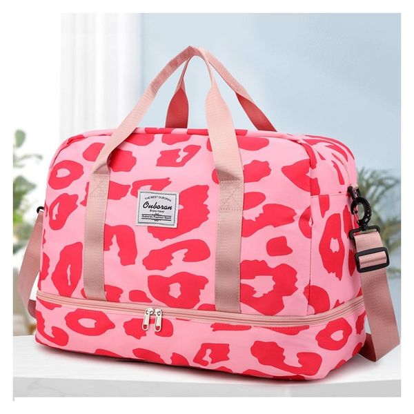 Torba podróżna dwukomorowa różowa PANTERKA 51x25x39cm T264 zdjęcie 3