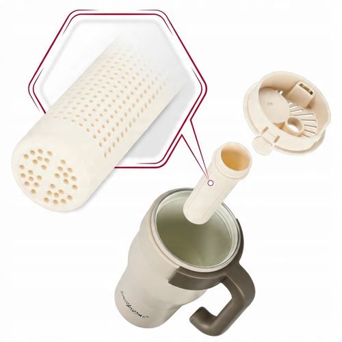 KUBEK TERMICZNY ZE SŁOMKĄ TERMOS Z UCHWYTEM NA KAWĘ HERBATĘ SZCZELNY 800ML na Arena.pl