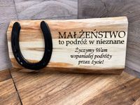 Prezent na ślub rocznicę szczęście podkowa grawer upominek oryginalny